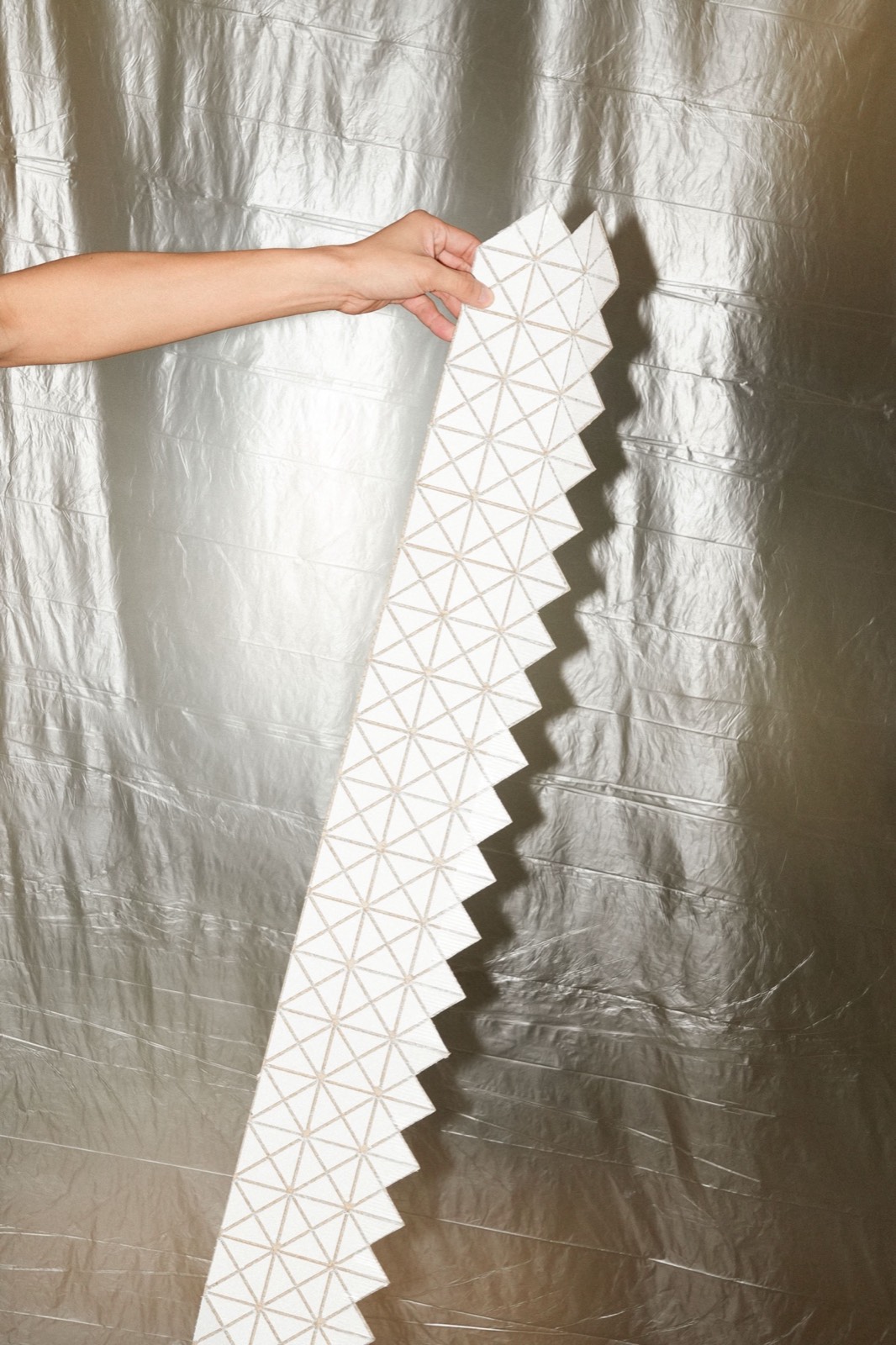 Paper lighting test folded with clips